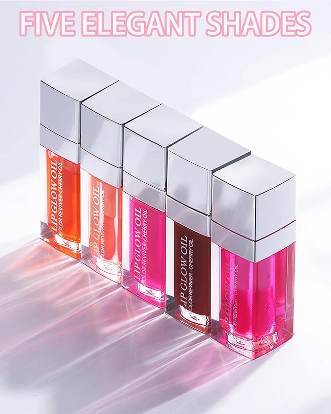 Plumping Lip Glow Oil, Hydrating Tinted Lip Oil Gloss, Transparent Toot Lip Oil - Image 7