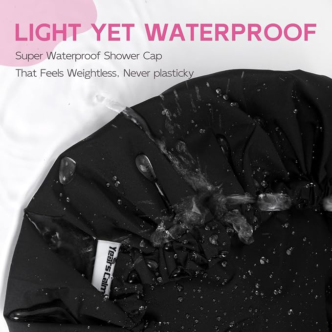 Years Calm Shower Cap for Women Waterproof Reusable – 27g Ultra Lightweight - Image 3