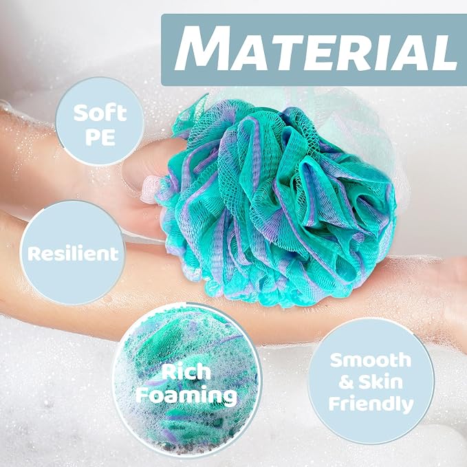10 Pack Bath Sponges Loofahs 40g, Soft Mesh Shower Loofahs, Body Scrubber Bath - Image 3