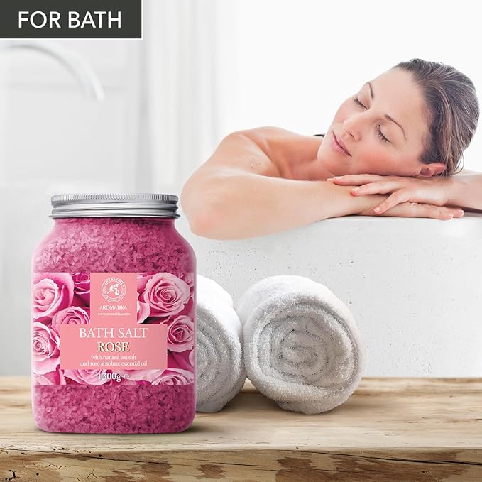 Rose Bath Salts 46 Oz – Natural Rosewood Oil & Rose Extract – Bath Additive - Image 4
