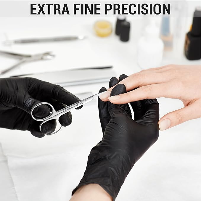 Cuticle Scissors Extra Fine Curved Stainless Steel Eyebrow Scissors, - Image 6