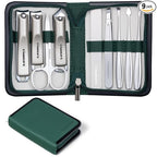 FAMILIFE Manicure Kit for Women, Stylish Green Travel Manicure Set for Home by FAMILIFE