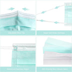 akgk Disposable Face Masks 100Pcs, 3 Layer Protective Face Mask Green Face Masks - Image 3