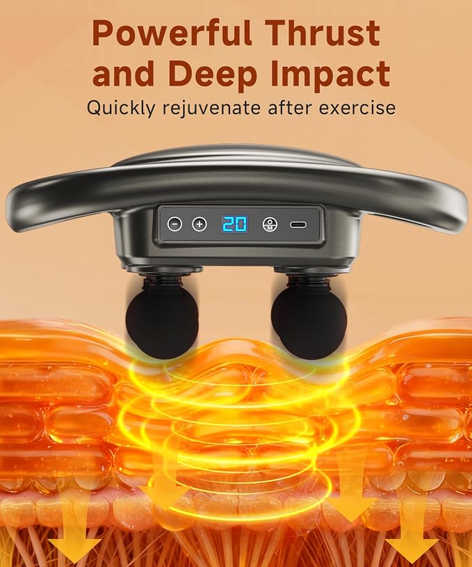 AERLANG Massage Gun Deep Tissue 6 Head Muscle Massager, Back Massager - Image 2
