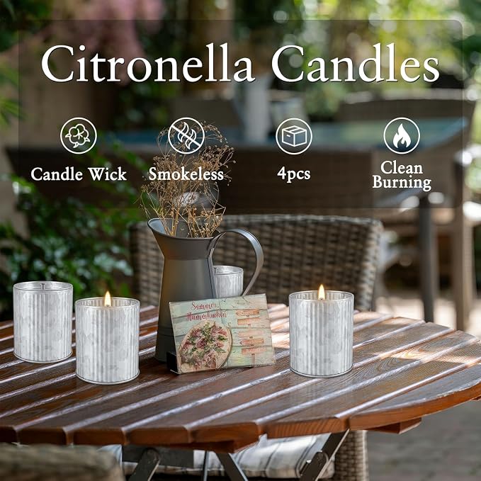 4Packs Citronella Candles Outdoor Indoor, Natural Soy Wax Scented Candles - Image 4
