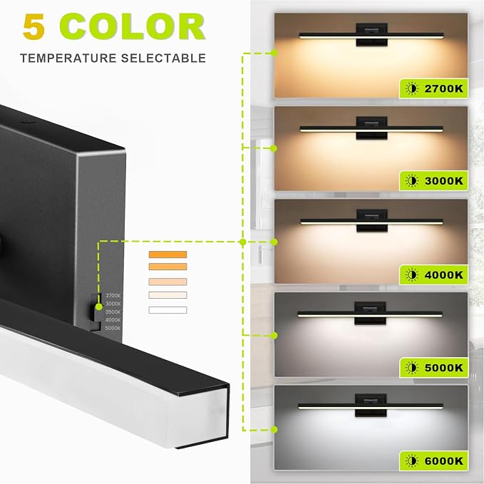 IZORRO Modern Bathroom Vanity Light 40 inch, 32W Dimmable Led Bathroom Light - Image 3
