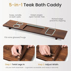 Luxury Teak Bathtub Tray for Freestanding Bath - Image 3
