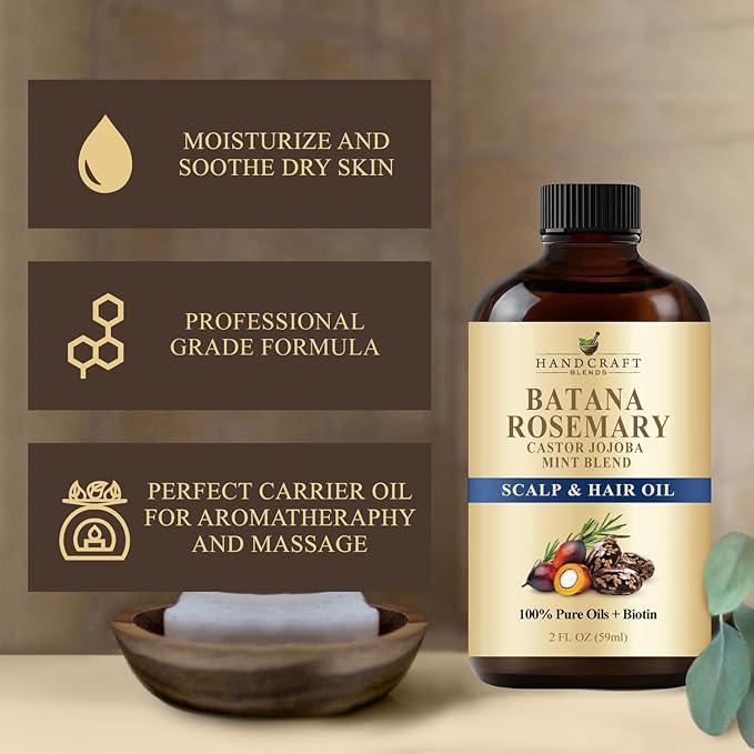 Batana & Rosemary Hair Oil – 2 Fl Oz – Scalp Treatment & Strengthening - Image 5