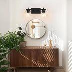 2-Lights Bathroom Vanity Lights, Matte Black Vanity Light Fixtures Over Mirror - Image 6