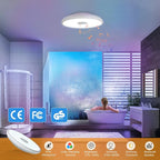 Smart Waterproof LED Flush Mount Ceiling Light Fixture, - Image 3