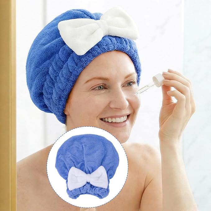 2PCS Hair Towel Wrap for Women, Soft Microfiber Hair Drying Caps - Image 3