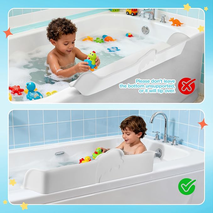 3FT Dolphin Pattern Bathtub Splash Guard Play Shelf - Image 3