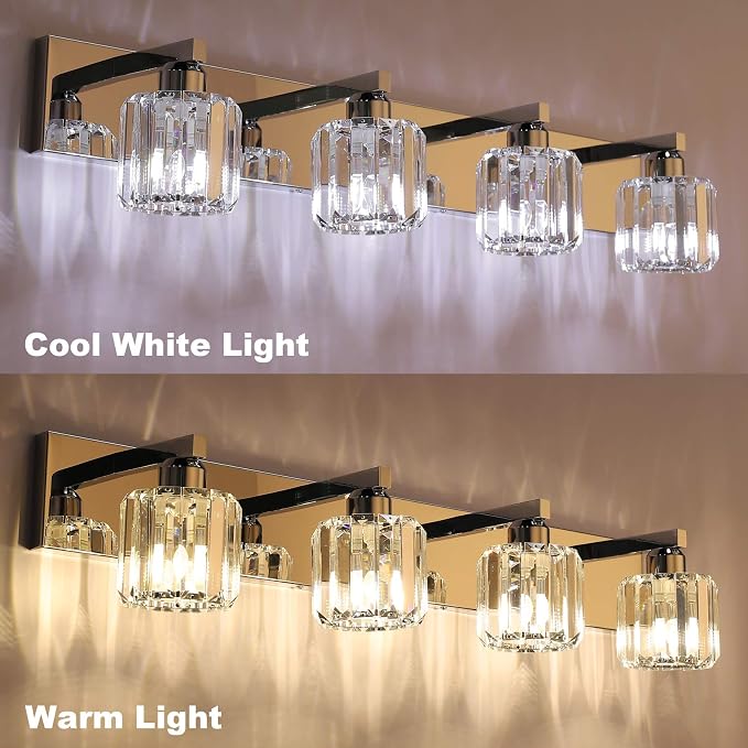 Aipsun Crystal Bathroom Vanity Light Modern Vanity Lighting Fixtures Crystal - Image 7