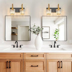Modern Bathroom Vanity Light, 2-Light Black Gold Wall Sconce - Image 6