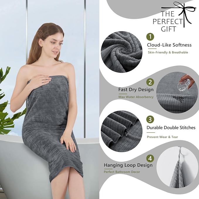 Bath Towel Set 8-Piece Premium Bathroom Towel Set, Extra Soft 2 Oversized Large - Image 3