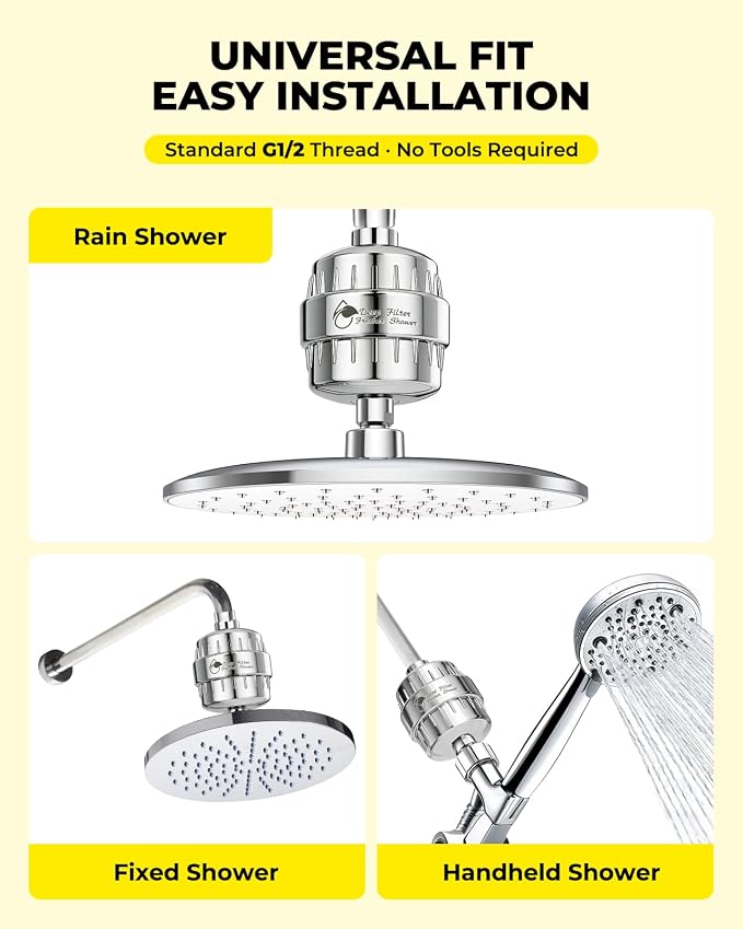 Heavy Duty Shower Filter 2 Pack, High Output Shower Water Filter - Image 6