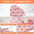 Adjustable Scrub Cap with Buttons & Sweatband, Working Hat with Elastic Tie Back - Image 2