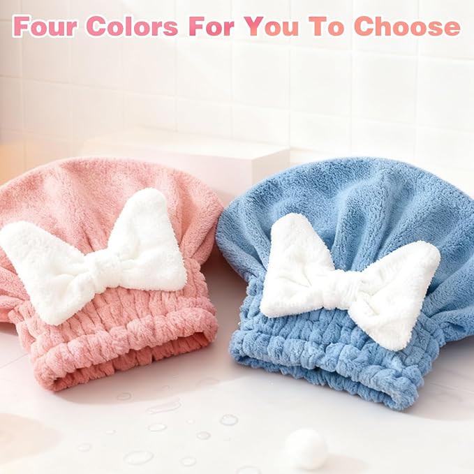 4Pcs Super Absorbent Hair Towel Wrap - Image 7