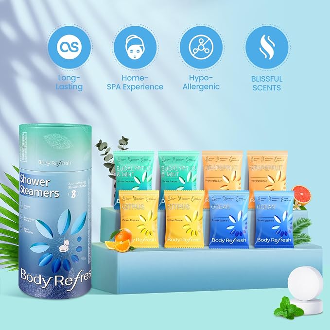 BodyRefresh Shower Steamers Aromatherapy 8 Pack, Birthday Gifts - Image 3