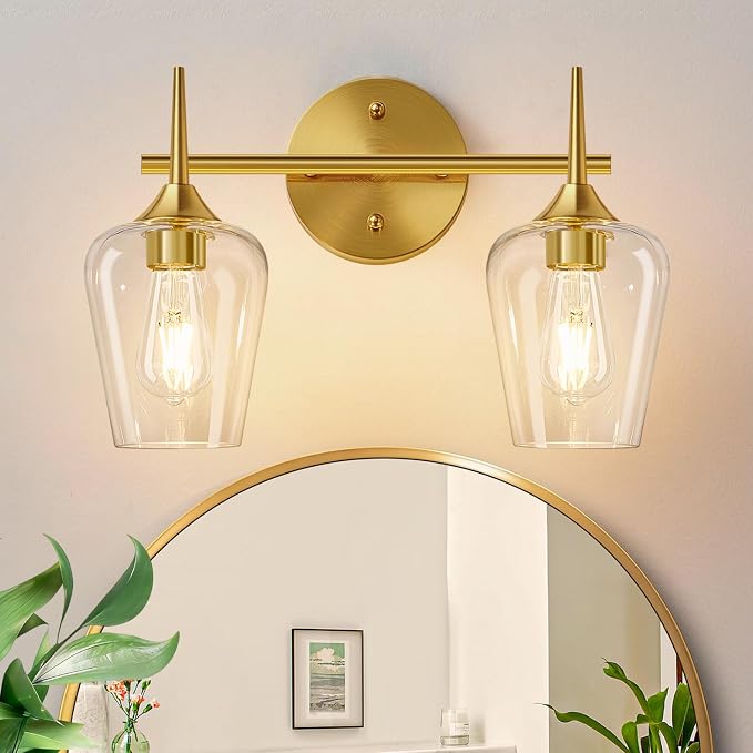 MOKATNG 2-Light Bathroom Light Fixtures, Bathroom Lighting Fixtures Over Mirror by Bathroomlightfixtures