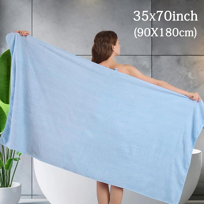 Ycosy 4 Pack Extra Large Microfiber Bath Towels Set, 35x70 inches, Less Lint - Image 2