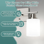 Ascher Bathroom Light Fixtures, 2-Light Vanity Light Over Mirror, Brushed - Image 5