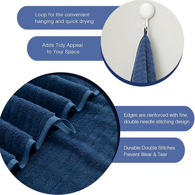 Hailea 18 Piece Family Bath Towel Set Include 6 Bath Towels, 6 Hand Towels and - Image 7