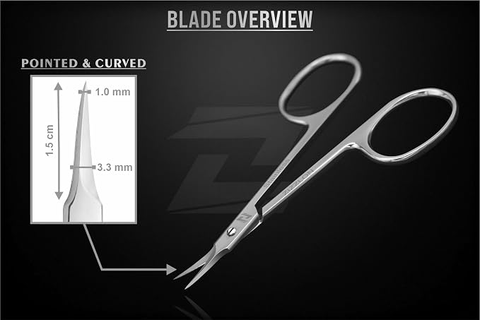 Cuticle Scissors Professional Extra Fine Curved Pointed Tip - Image 4