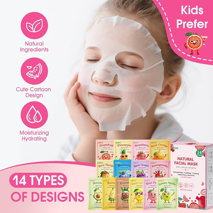 14 Pack Fruit Face Masks Skincare - Image 4