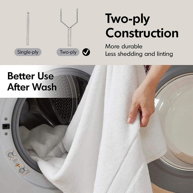Madison Park 800GSM Bath Sheet Towel Oversized 34" x 68" 2 Pack 100% Cotton - Image 9