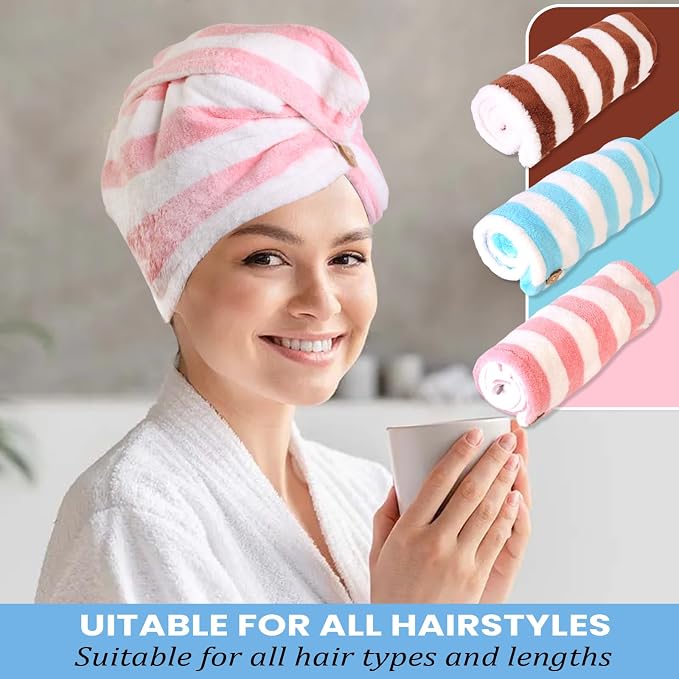 3 Pack Microfiber Hair Towel Wrap - Image 7