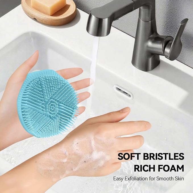2-Pack Soft Silicone Dual-Sided Body Scrubber & Loofah | Gentle Exfoliating - Image 4