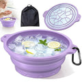 Face Bowl for Ice with Built-in Ice Tray, Collapsible Silicone Facial Ice Bath by Dtuoen