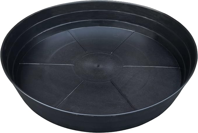 25 Inch Extra Large Planter Saucer, Extra-Deep 4.25 in Black Drip Trays by LWALRS