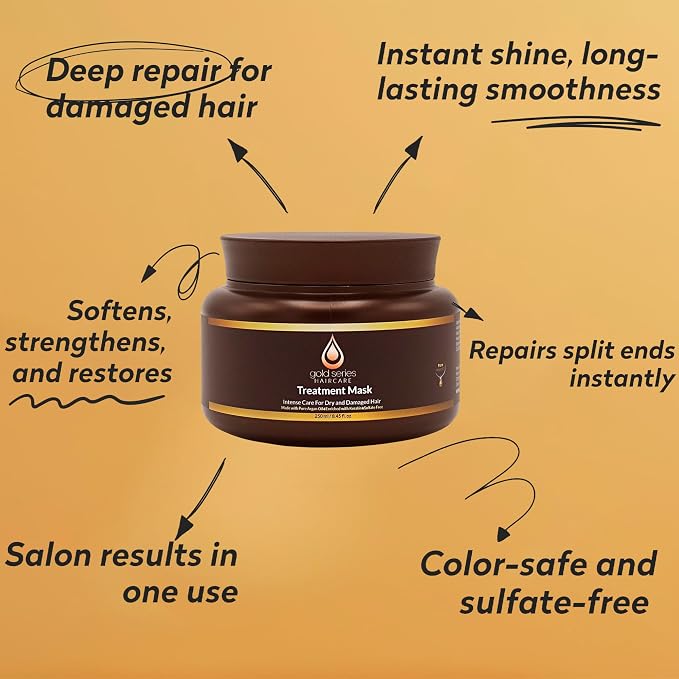 Gold Series Treatment Mask – Deep Hydrating Argan Oil Hair Mask - Image 5