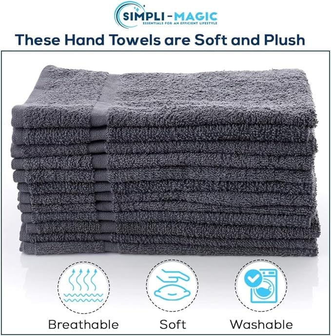 Simpli-Magic Cotton Hand Towels 16"x27" – Soft Towels - Image 3