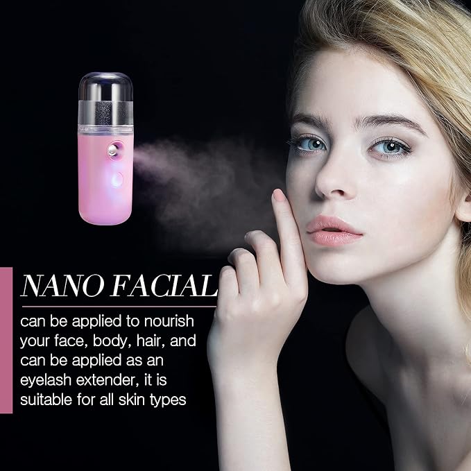 Honoson 2 Pack Nano Facial Mister Spray Bottle Handheld Humidifier Portable - Image 6