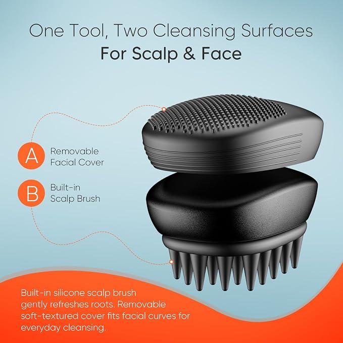 EKZ Sonic Vibrating Scalp Massager Shampoo Brush: Electric Silicone Hair - Image 6