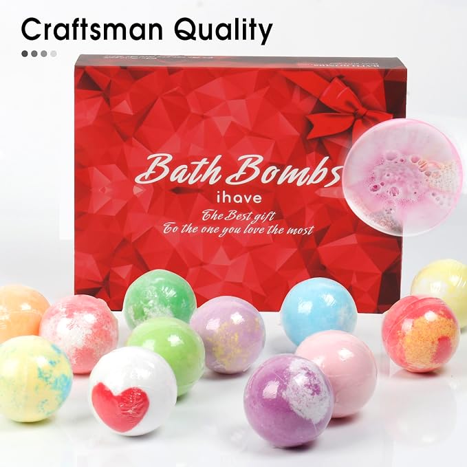 iHave Bath Bombs for Kids and Women, 12 Natural Handmade Bath Bomb Gift Set - Image 6