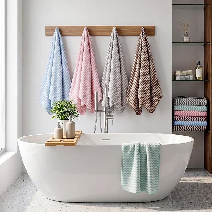 SmoothNovelty 18 Pack Microfiber Bath Towels Bulk 27'' x 60'' Oversized Size - Image 5