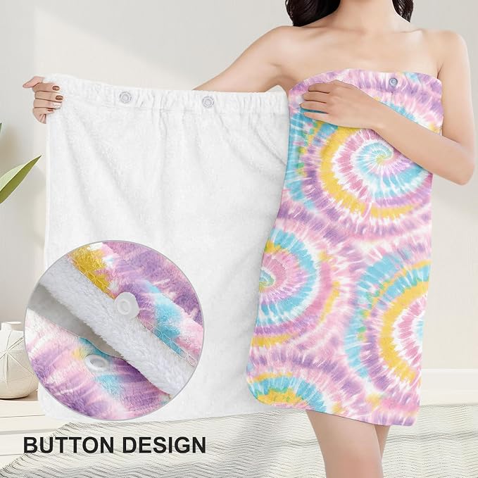 Absorbent Bath Towel Wrap Set for Women, Microfiber Shower Robe Body Towel - Image 5