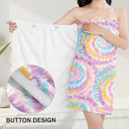 Absorbent Bath Towel Wrap Set for Women, Microfiber Shower Robe Body Towel - Image 5