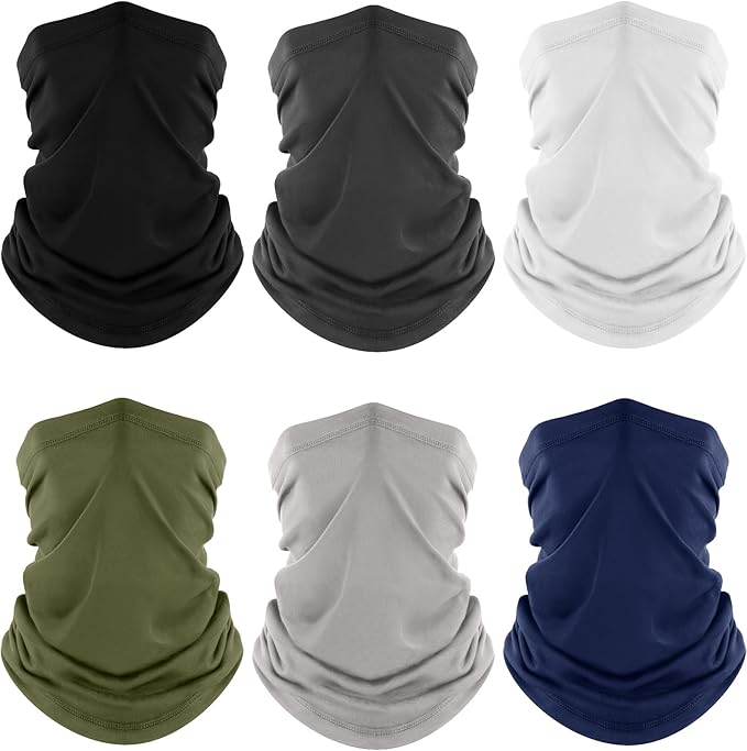 Fuinloth Neck Gaiter, 6 Pack Cooling UV Protection Bandana Face Mask Gator Scarf by fuinloth
