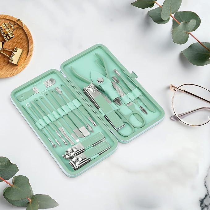 Teamkio 18pcs Manicure Set Pedicure Nail Clippers Set Travel Hygiene Kit - Image 5