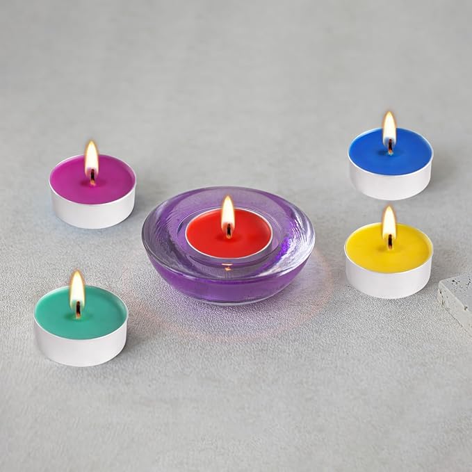 50 Pack Unscented Assorted Colors Tealights Candle - Image 8