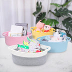 ABenkle Small Basket with Handles, Boho Decorative Rope Woven Dog Cat Toy - Image 6