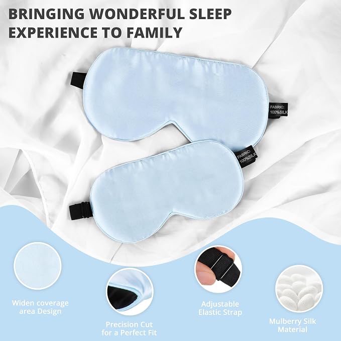 Silk Sleep Mask Eye Cover, 100% Real Natural Eye Mask - Image 3