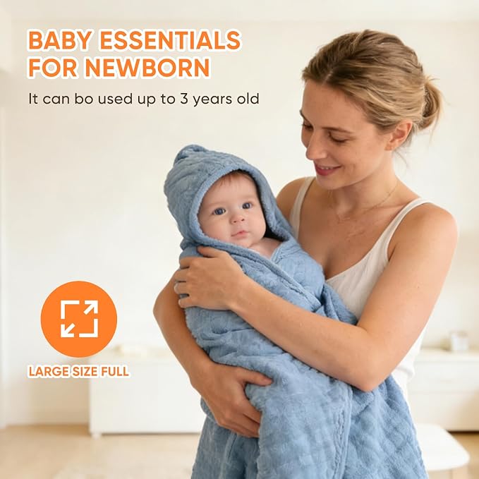 MIGIOL Muslin Baby Towels 100% Cotton ，Super Soft Muslin Baby Bath Towel - Image 6