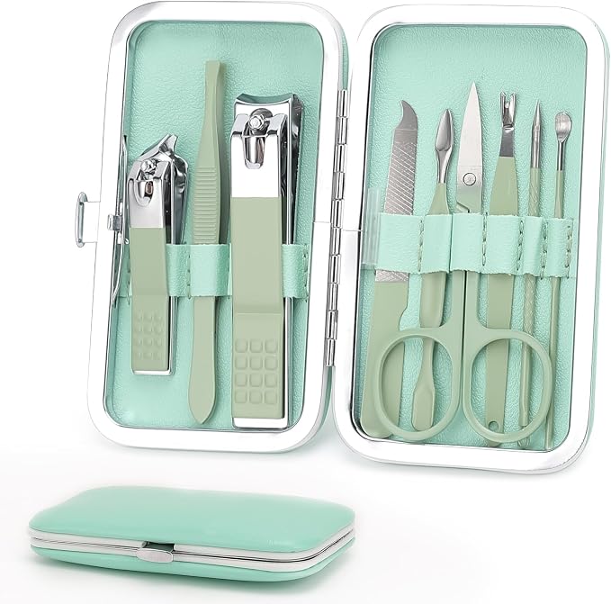 Manicure Set Personal Care Nail Clipper Kit-9 Pieces Pedicure Set Grooming Kit by WOILLIO
