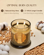 M&SENSE Eucalyptus Cedarwood Soy Candles, 2 Wick 12.7oz Large Jar Candle 75H - Image 4
